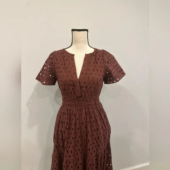 Anthropologie/Elegant Brown Maxi Dress - Picture 3 of 7